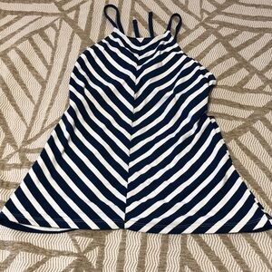 Liz Claiborne White and Blue Tankini Top